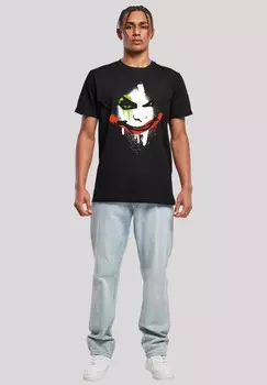 Футболка с принтом DC COMICS BATMAN ARKHAM CITY JOKER FACE F4NT4STIC, черный