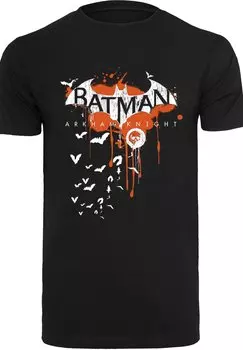 Футболка с принтом DC COMICS BATMAN ARKHAM KNIGHT HALLOWEEN LOGO ART F4NT4STIC, черный