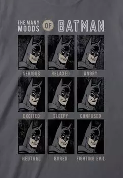 Футболка с принтом DC COMICS BATMAN EMOTIONS OF BATMAN DC COMICS - BATMAN, темно-серый