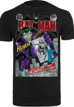Футболка с принтом DC COMICS BATMAN JOKER PLAYING CARD COVER F4NT4STIC, черный