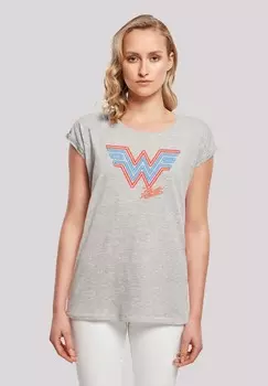 Футболка с принтом DC COMICS NEON EMBLEM F4NT4STIC, серый