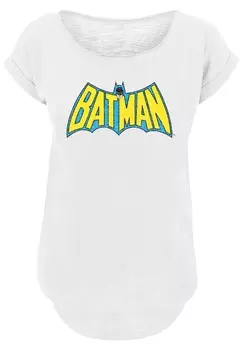 Футболка с принтом DC COMICS SUPERHELDEN BATMAN CRACKLE LOGO F4NT4STIC, белый