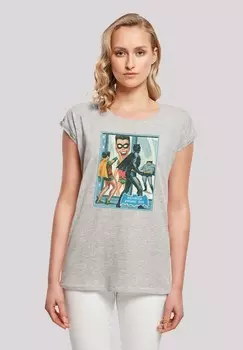 Футболка с принтом DC COMICS SUPERHELDEN BATMAN TV SERIE DYNAMIC DUO F4NT4STIC, серый