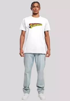 Футболка с принтом DC COMICS SUPERHELDEN SUPERMAN TELESCOPIC CRACKLE F4NT4STIC, белый
