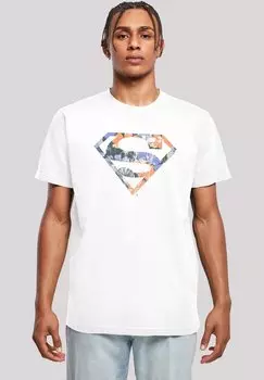 Футболка с принтом Dc Comics Superman Floral Logo Superheld F4NT4STIC, белый