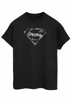 футболка с принтом Dc Comics Superman Marble Logo ABSOLUTE CULT, черный