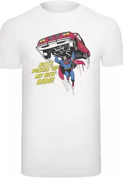 Футболка с принтом DC COMICS SUPERMAN NEW RIDE SUPERHELD F4NT4STIC, белый