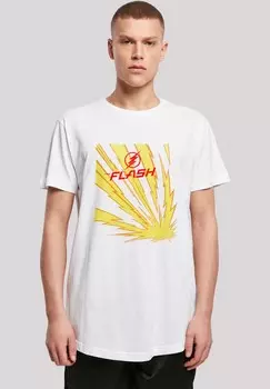 Футболка с принтом DC COMICS THE FLASH LIGHTNING BOLTS AND FLASH WITH SHAPED F4NT4STIC, кремовый