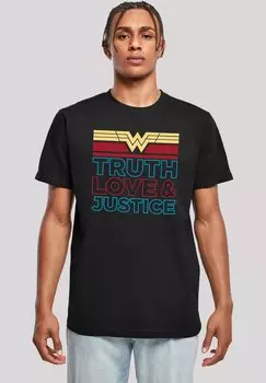 Футболка с принтом DC COMICS TRUTH LOVE AND JUSTICE F4NT4STIC, черный