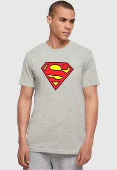 Футболка с принтом DC ORIGINALS SUPERMAN SHIELD ABSOLUTE CULT, серый
