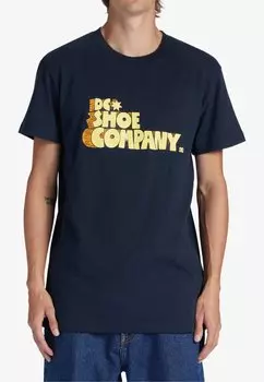 Футболка с принтом DC, темно-синий меланж