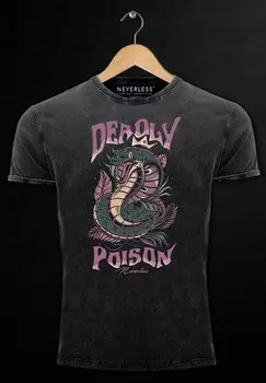 Футболка с принтом DEADLY POISON KOBRA MOTIV VINTAGE Neverless, черный