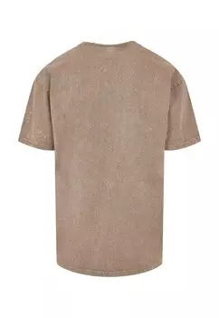 Футболка с принтом DEADPOOL APPROVES ACID WASHED OVERSIZE TEE ABSOLUTE CULT, светло-коричневый