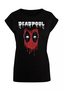 Футболка с принтом DEADPOOL DRIPPING HEAD ABSOLUTE CULT, черный