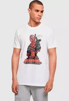 Футболка с принтом DEADPOOL HEY YOU ABSOLUTE CULT, белый
