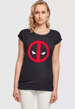 Футболка с принтом DEADPOOL LARGE ABSOLUTE CULT, темно-синий