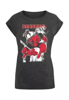 Футболка с принтом DEADPOOL MAX ABSOLUTE CULT, темно-серый