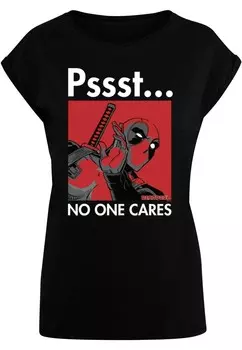 Футболка с принтом DEADPOOL NO ONE CARES ABSOLUTE CULT, черный