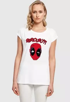 Футболка с принтом DEADPOOL SERIOUSLY ABSOLUTE CULT, белый