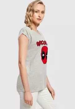 Футболка с принтом DEADPOOL SERIOUSLY ABSOLUTE CULT, светло-серый