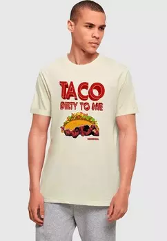 Футболка с принтом DEADPOOL TACO DIRTY TO ME ABSOLUTE CULT, песочный