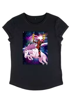 Футболка с принтом DEADPOOL TACO UNICORN Henry Tiger, черный