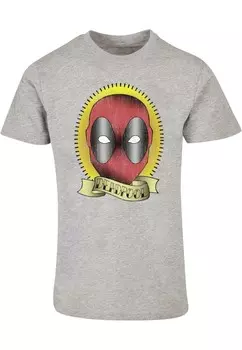 Футболка с принтом DEADPOOL TATTOO ABSOLUTE CULT, светло-серый