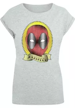 Футболка с принтом DEADPOOL TATTOO ABSOLUTE CULT, светло-серый