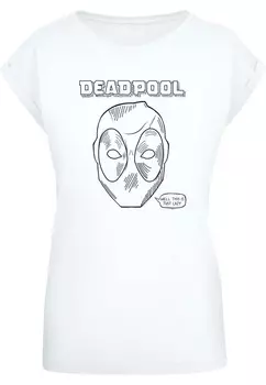 Футболка с принтом DEADPOOL THIS IS JUST LAZY ABSOLUTE CULT, белый