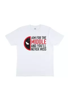 Футболка с принтом DEADPOOL WOLVERINE AIM FOR THE MIDDLE Marvel, белый