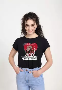Футболка с принтом DEADPOOL WOLVERINE DOGPOOL LITTLE UNICORN Marvel, черный