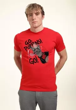 Футболка с принтом DEADPOOL WOLVERINE GO PUPPINS GO Marvel, красный