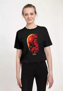 Футболка с принтом DEADPOOL WOLVERINE HALF Marvel, черный