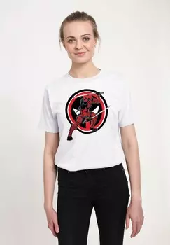 Футболка с принтом DEADPOOL WOLVERINE Marvel, белый