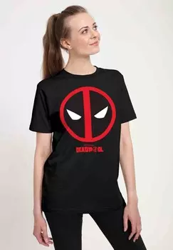 Футболка с принтом DEADPOOL WOLVERINE Marvel, черный