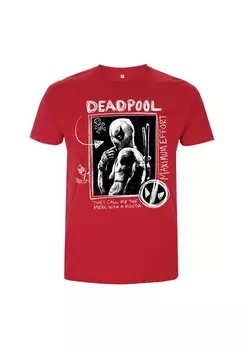 Футболка с принтом DEADPOOL WOLVERINE MAXIMUM EFFORT Marvel, красный