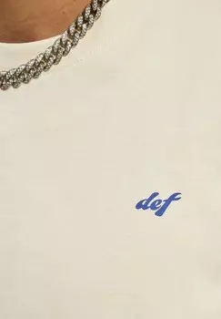 Футболка с принтом DEF, бежевый