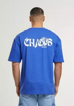 Футболка с принтом DEF, синий