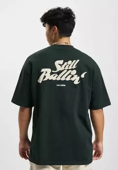 Футболка с принтом DEF, темно-зеленый