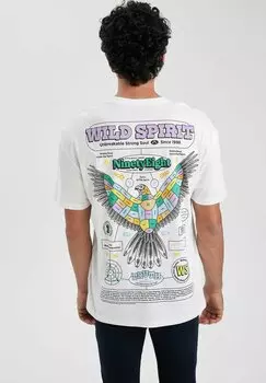 Футболка с принтом DeFacto, белый