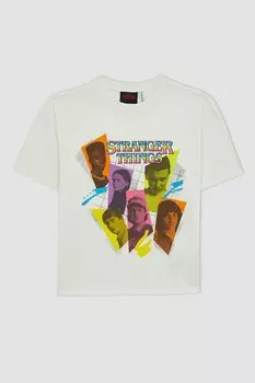 Футболка с принтом Defacto, белый