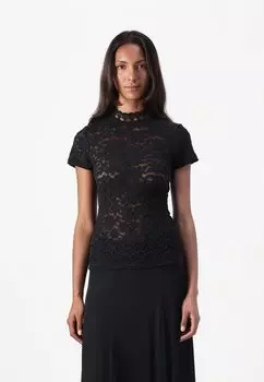 Футболка с принтом DELICIA CAPSLEEVE REGULAR T NECK Rosemunde, черный