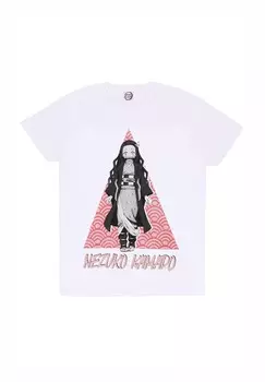 Футболка с принтом DEMON SLAYER NEZUKO TRI Henry Tiger, белый