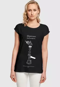 Футболка с принтом DEPRESSO EXTENDED SHOULDER TEE Mister Tee, черный