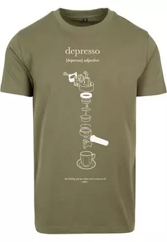 Футболка с принтом DEPRESSO Mister Tee, оливково-зеленый