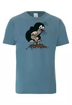Футболка с принтом DER KLEINE MAULWURF LOGOSHIRT, синий