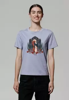 Футболка с принтом DER WUNDERSCHNE FUCHS watapparel, фиолетовый