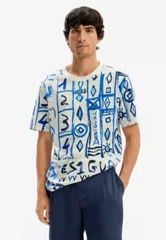 Футболка с принтом Desigual, белая