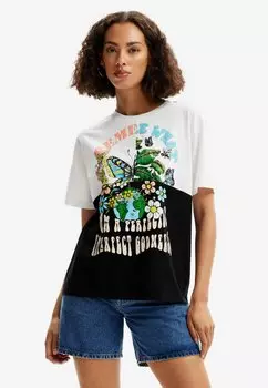 Футболка с принтом Desigual, белый