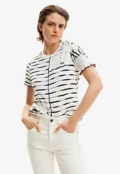 Футболка с принтом Desigual, белый